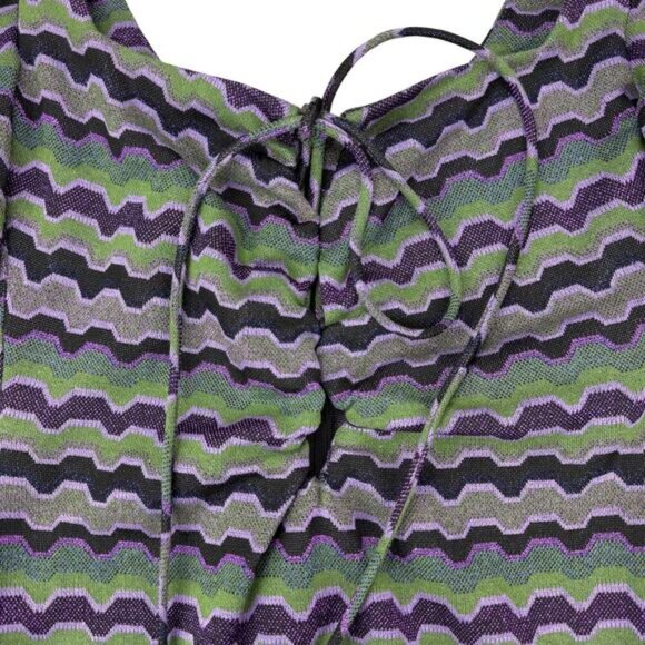 NWT ZARA Shimmering Metallic Patterned Cut-Out Long Sleeve Mini Dress Sz Small - Picture 6 of 9